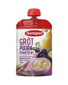 Semper Puré PåsMat Gröt Päron Och Katrinplommon - 6 Mån