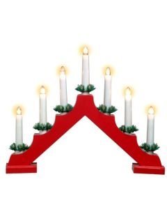 7-Armad Adventsljusstake - Röd