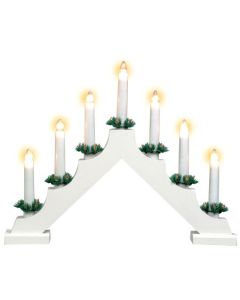 7-Armad Adventsljusstake - Vit
