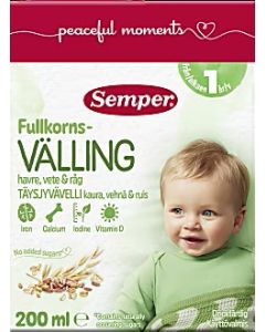 Semper Fullkornsvälling Drickfärdig - 12 mån