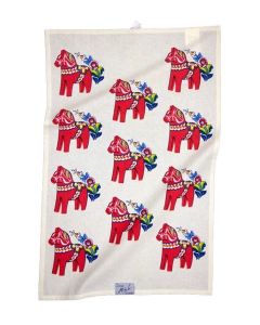 Kökshandduk Dalahäst beige