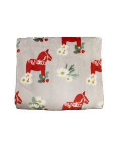 Pläd Orsa Dalahästar Beige