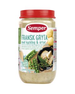 Semper Puré BurkMat Fransk gryta Kyckling- 12 Mån
