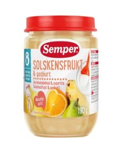 Semper Puré Frukt Solskensfrukt med Yoghurt - 8 Mån