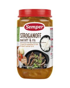 Semper Puré BurkMat Stroganoff Biff och Ris - 12 Mån