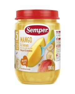 Semper Puré Frukt Mango & Banan - 5 Mån