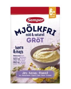 Semper Mjölkfri Gröt Naturell - 6 Mån