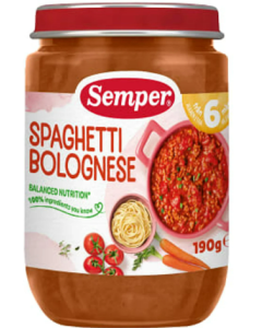 Semper Puré BurkMat Spagetti och Köttfärssås - 6 mån