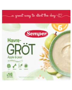 Semper Havregröt Äpple & Päron 6- Mån