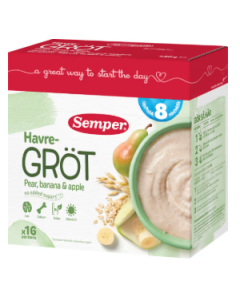 Semper Havregröt Päron Banan Äpple 8 Mån