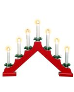 7-Armad Adventsljusstake - Röd