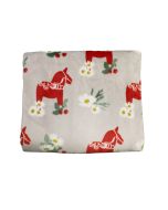 Pläd Orsa Dalahästar Beige